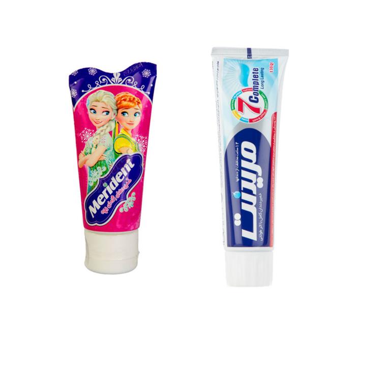 خمیر دندان مریدنت مدل 7 Complete وزن 130 گرم به همراه خمیر دندان کودک مریدنت مدل ژله ای حجم 70 میلی لیتر